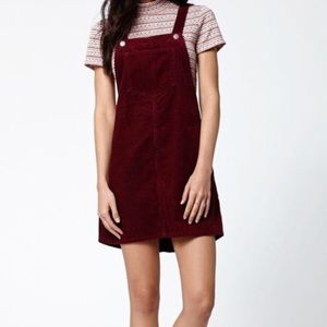 Overall Pinafore Dress - Burgundy Corduroy